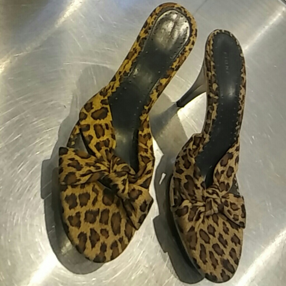 Sexy open toe leopard knot high heels