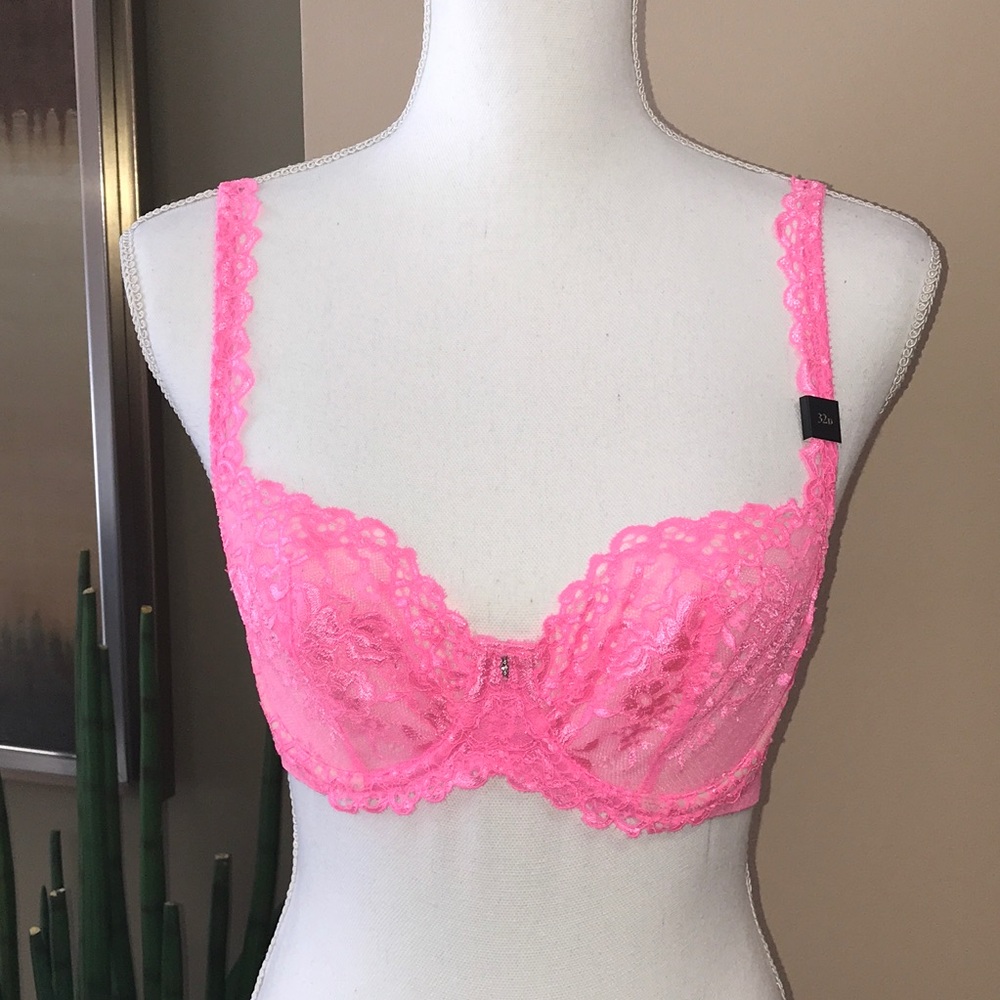 Victoria's Secret Unlined Demi Pink Bra 32D NEW