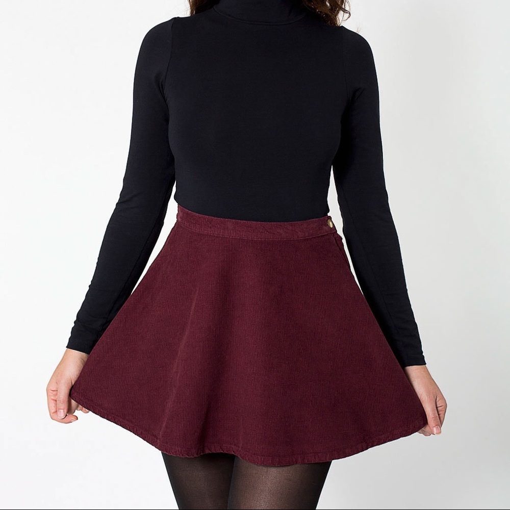 American Apparel Burgundy corduroy skirt