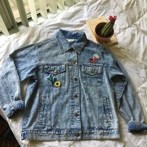 Denim jacket with patches