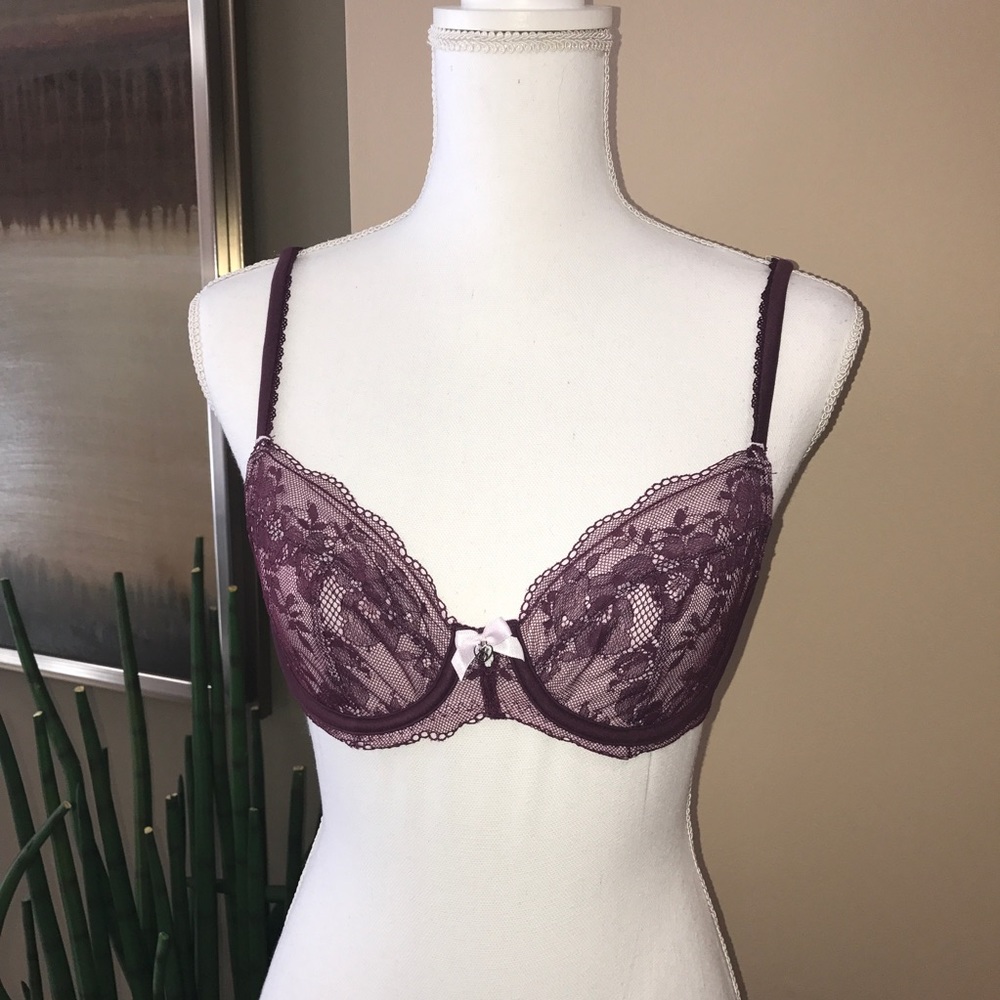 Victoria's Secret Unlined Demi Dark Purple Bra 32C