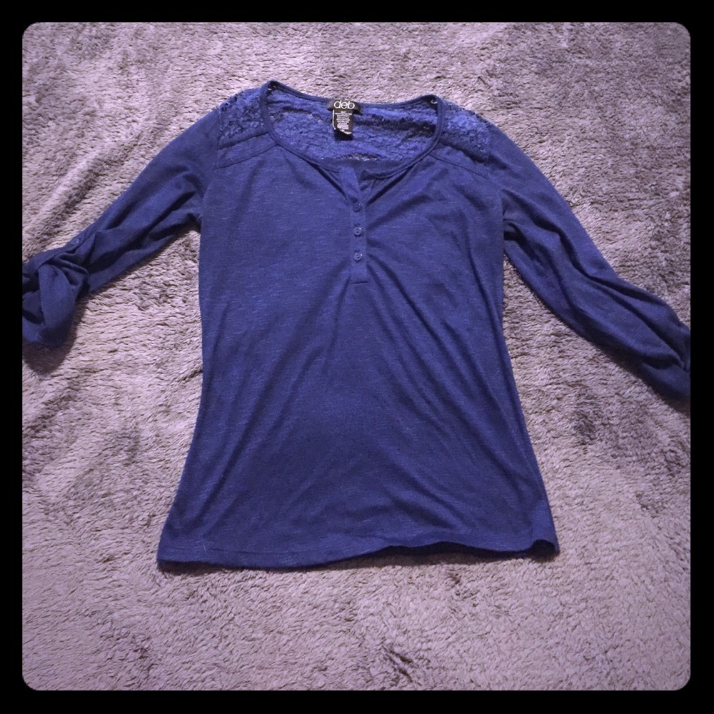 Deb blue lace blouse