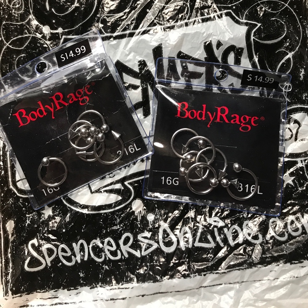 16 gauge lip rings - 6 pack