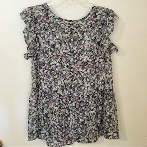 Sheer floral blouse by MNG. Size S/M