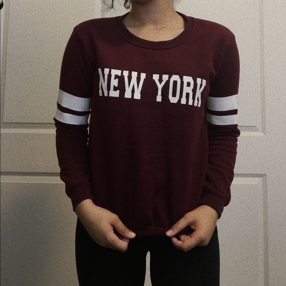 Maroon new york crew neck sweater