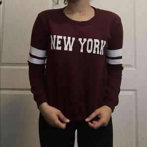 Maroon new york crew neck sweater