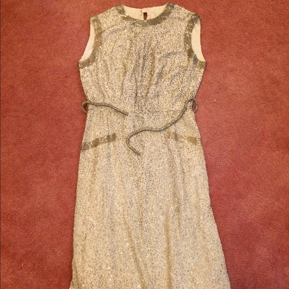 1960s vintage beaded sheath dress