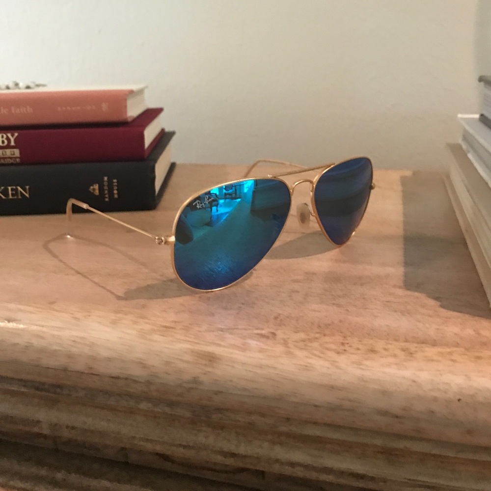 Reflective blue aviator ray bans - Picture 5 of 8