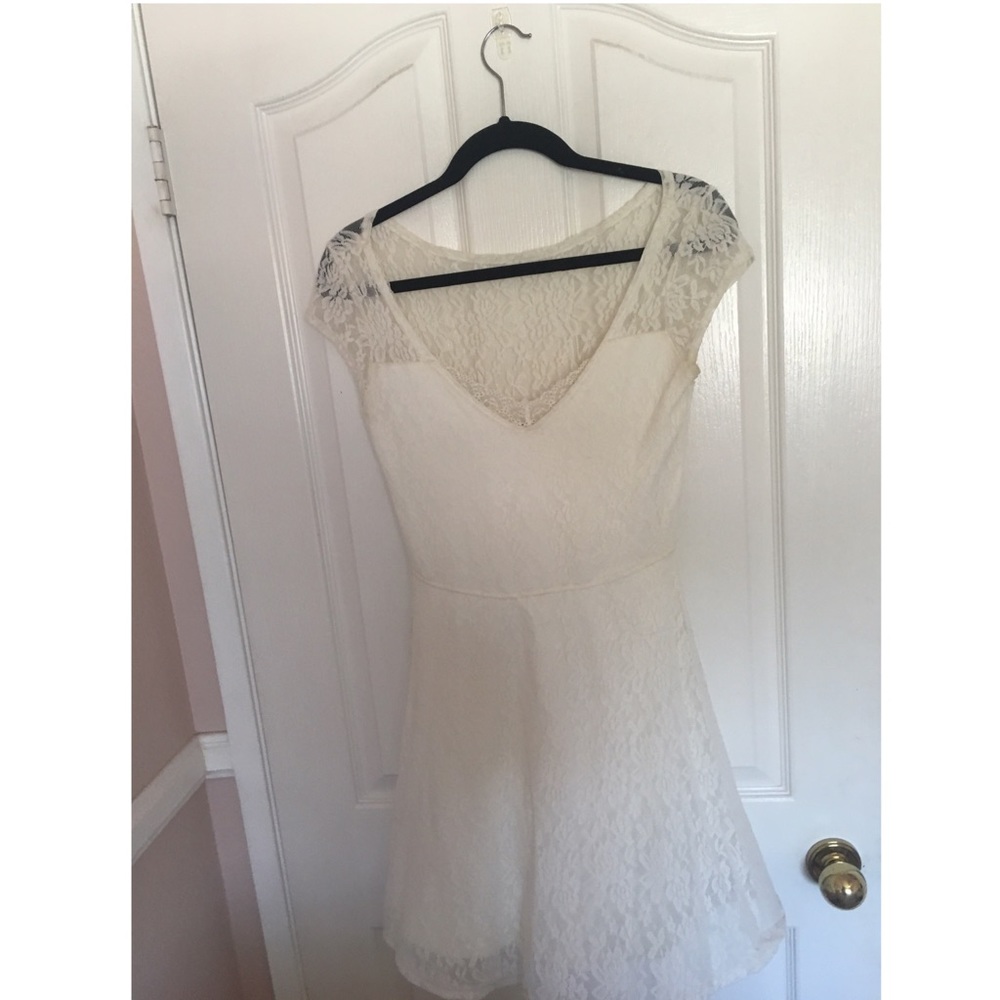 White lace skater dress