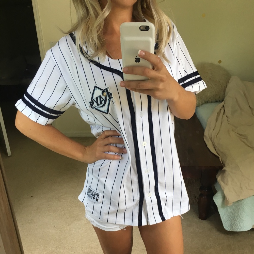 Worn one time!! PINK rays baseball jersey