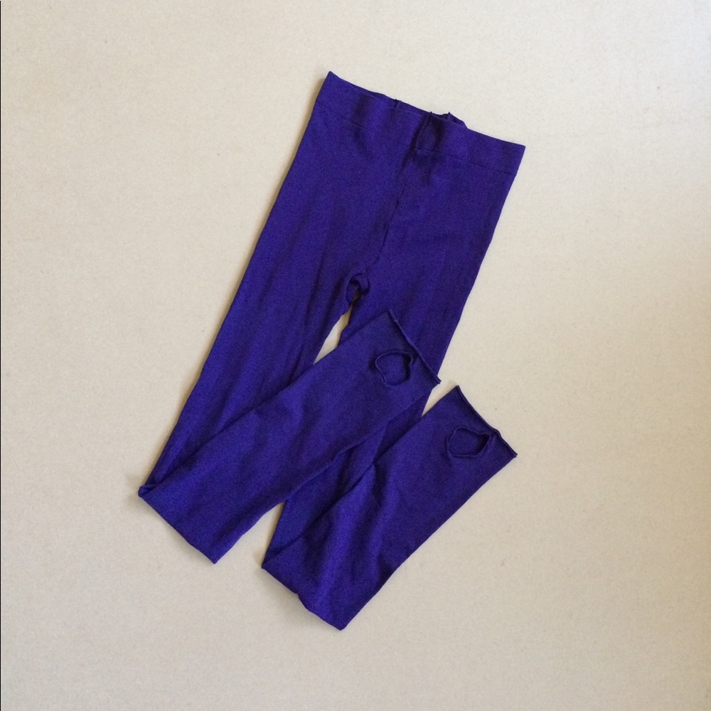 Stretchy Eggplant Purple Footless Tights
