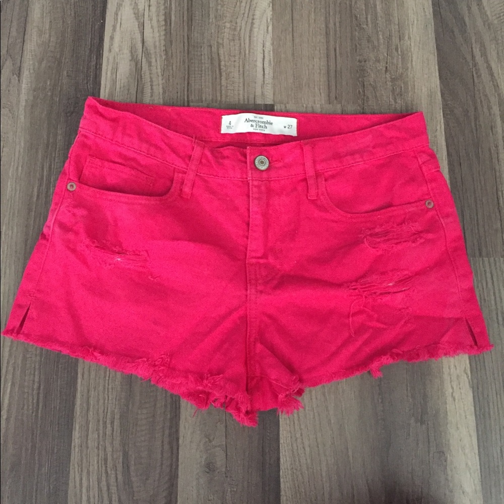 High waisted pink shorts