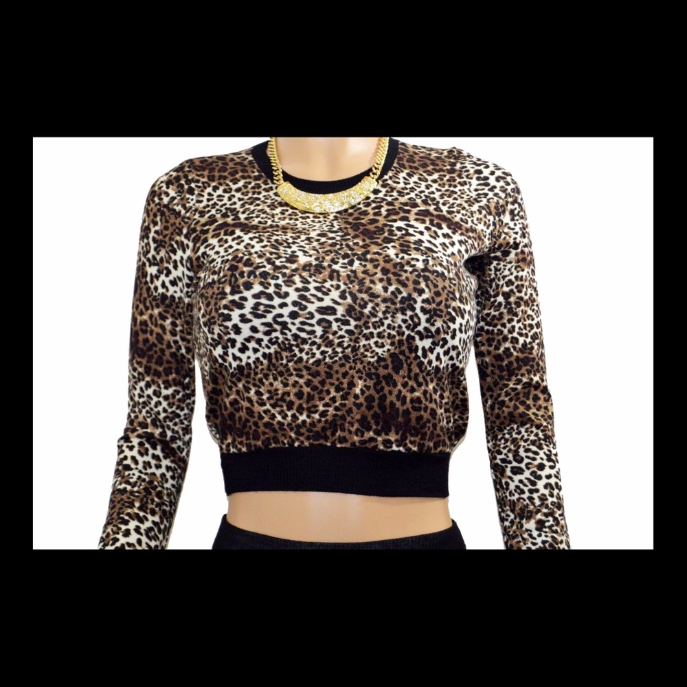 Brown, Cream & Black Sweater Top- Size Small