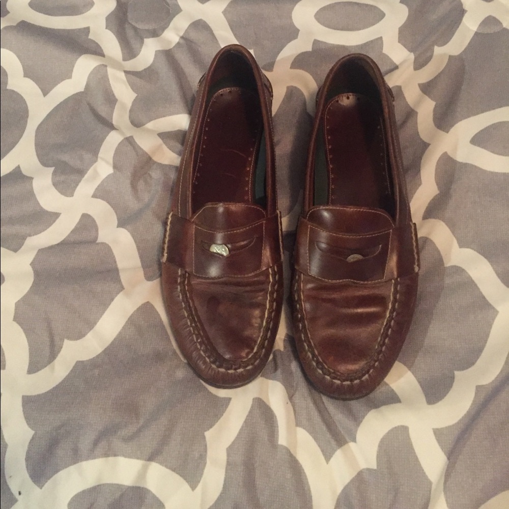 Men's slip on leather loafers brown