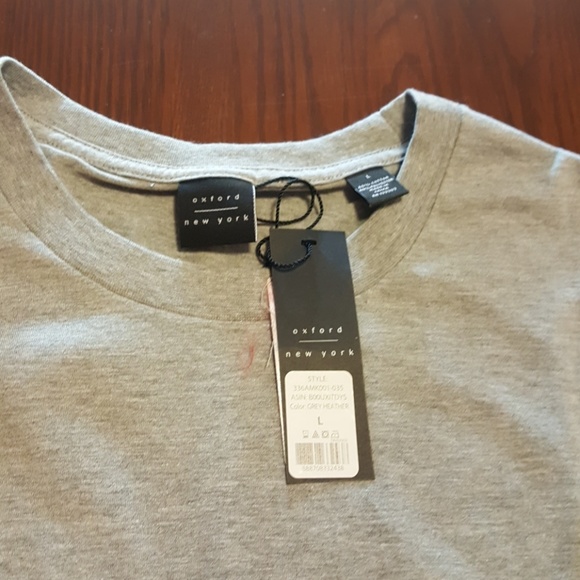 Oxford New York Gray Heather crew tee NWT AL - Picture 1 of 3