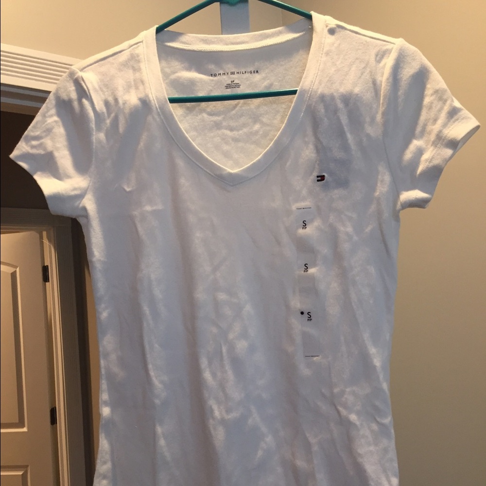 Tommy Hilfiger White V-Neck T-Shirt