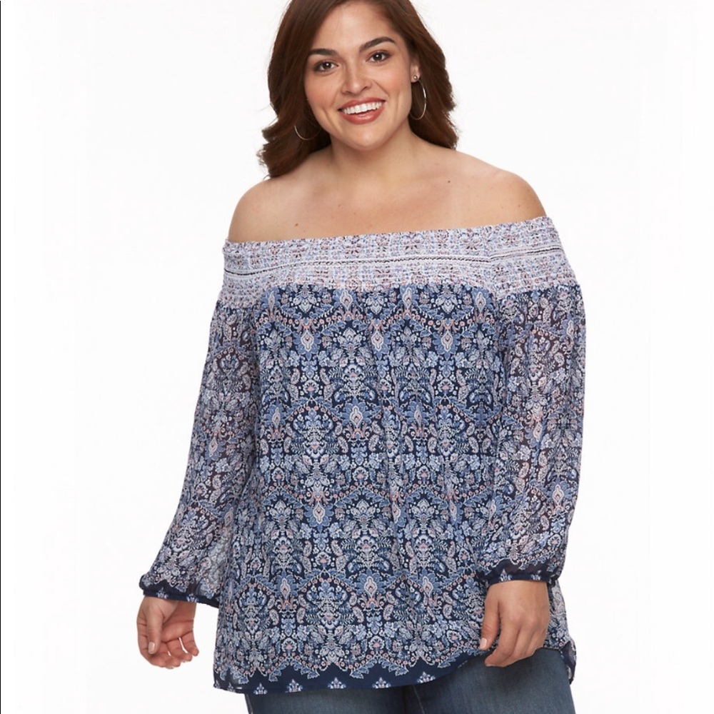 Ab Studio women's scroll off the shoulder smocked