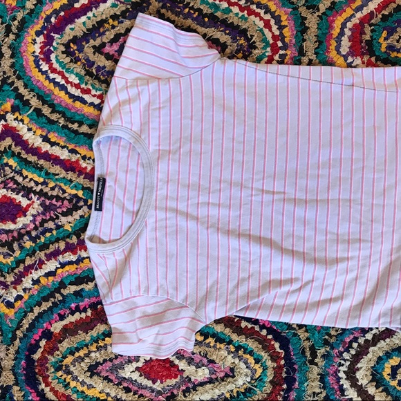 Brandy Melville pink striped tee - Picture 1 of 4