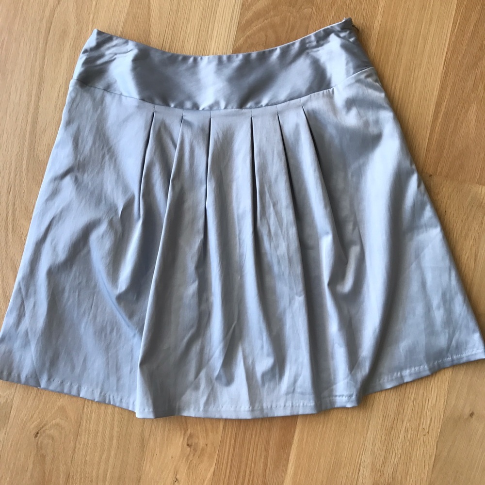 Ice Blue Pleated Skirt