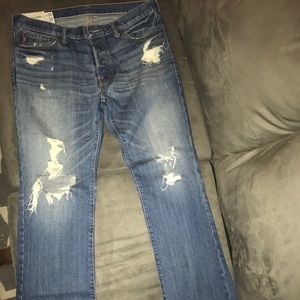 Abercrombie distressed Jeans Baxter Low Rise Slim