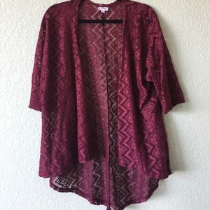 Lularoe Chevron Lace Lindsay Kimono