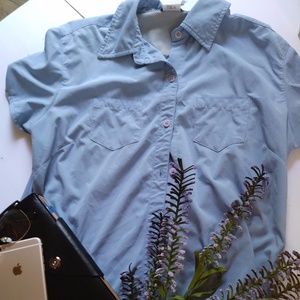 The North face , blue buttoned up