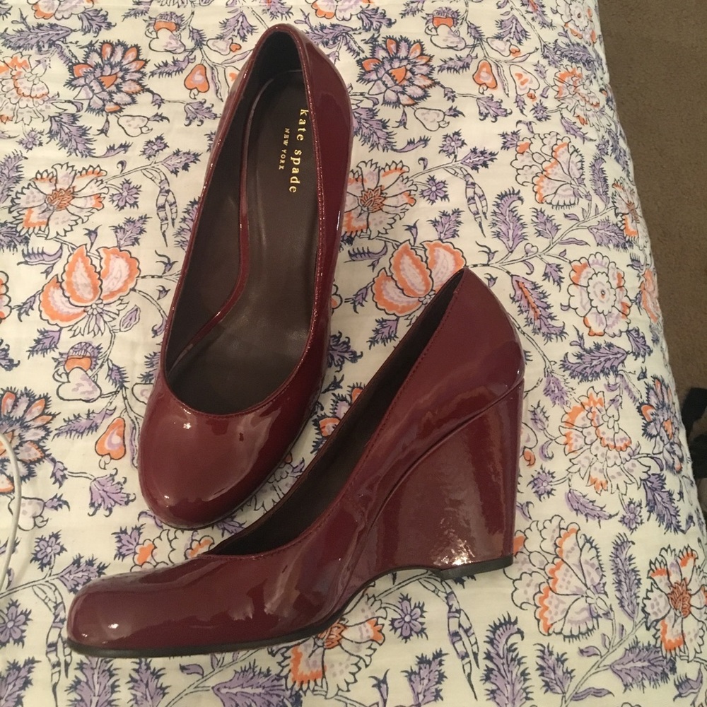Kate Spade Patent Leather Red Wedges
