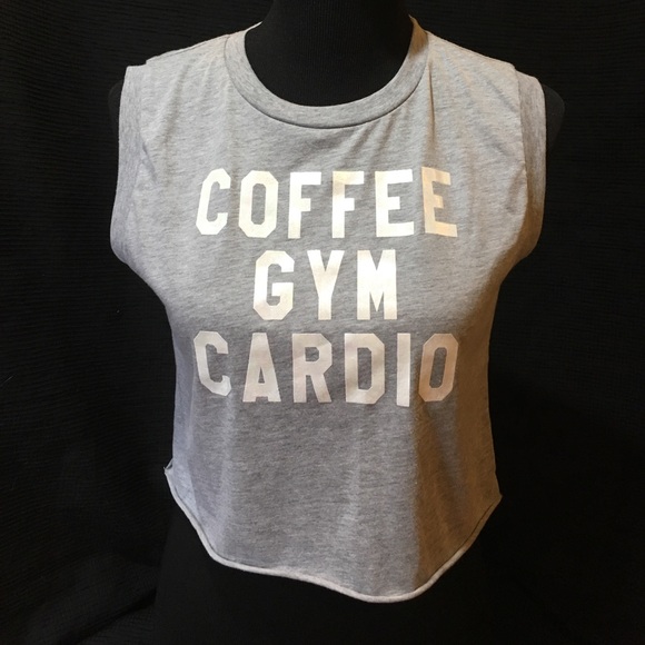NWOT Coffee, Gym, Cardio Crop Top - Picture 5 of 5