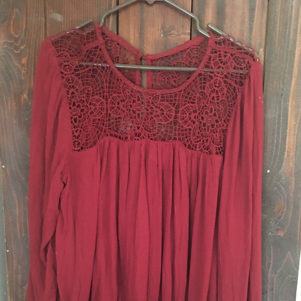 Beautiful boho blouse with large crochet detail