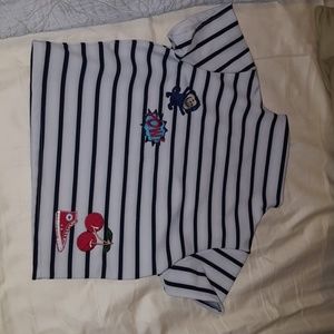 tight, cropped striped crop top
