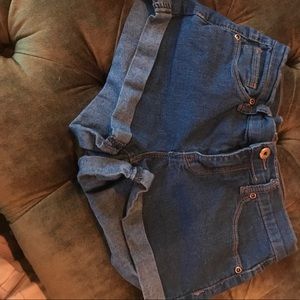 Denim short shorts