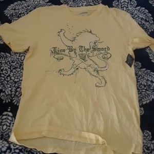 Mens Yellow Express  Graphic Tee Shirt
