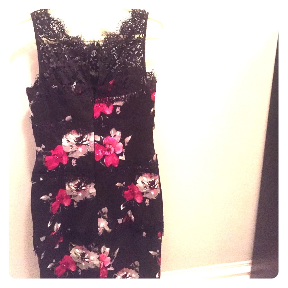 Lace & Silk Floral Dress