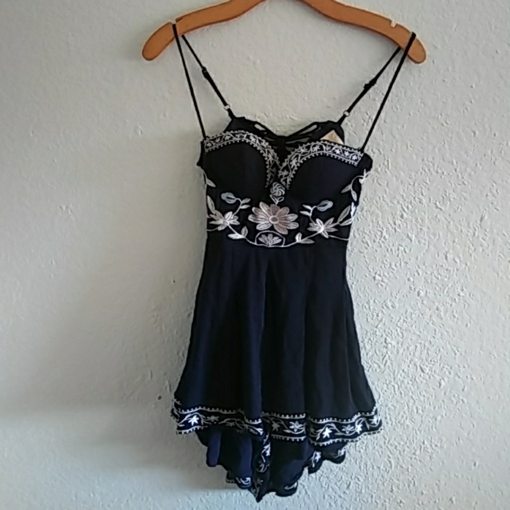 Prettiest Embroidered Floral Romper!
