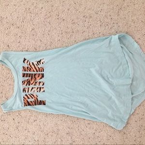 Pink tiger print tank top