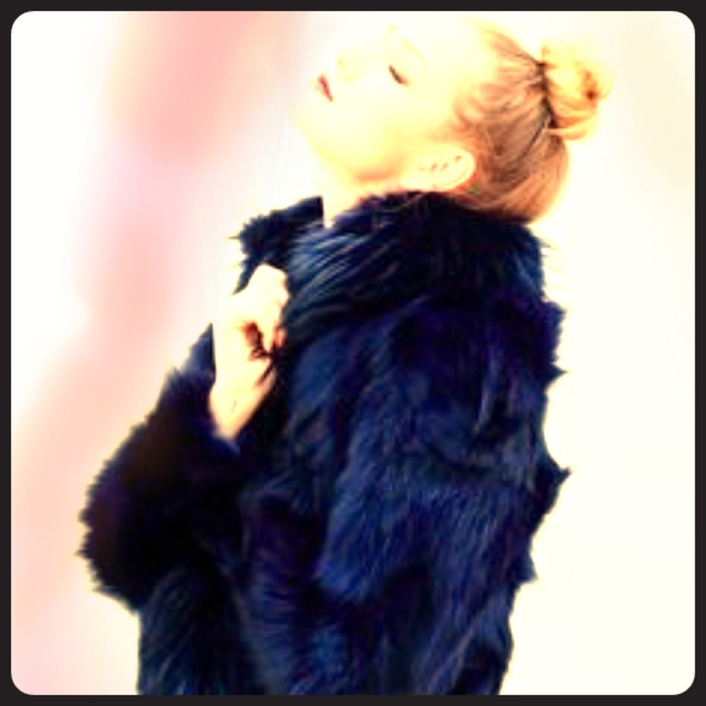 Brand New Royal Blue Faux Fur Coat