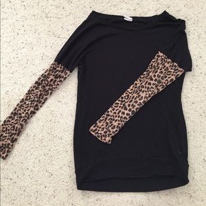 Black and cheetah print long sleeve