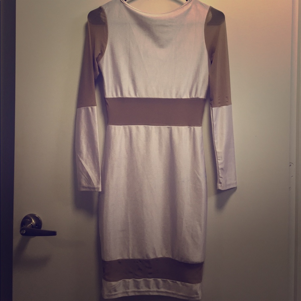*UNAVAILABLE* Shiny White Midi Dress (Small)