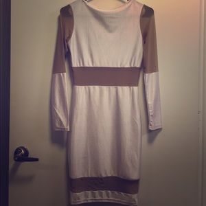 *UNAVAILABLE* Shiny White Midi Dress (Small)