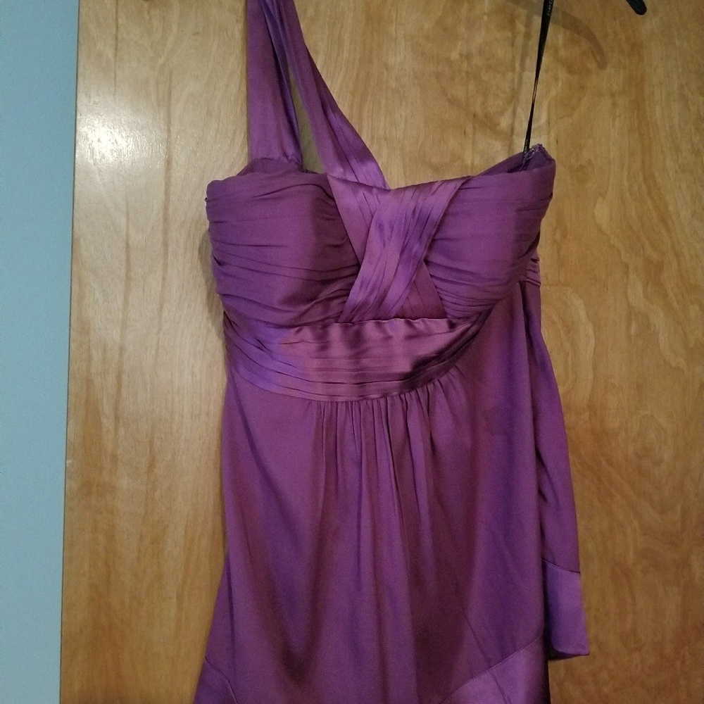 Bebe gorgeous purple one strap silk shirt
