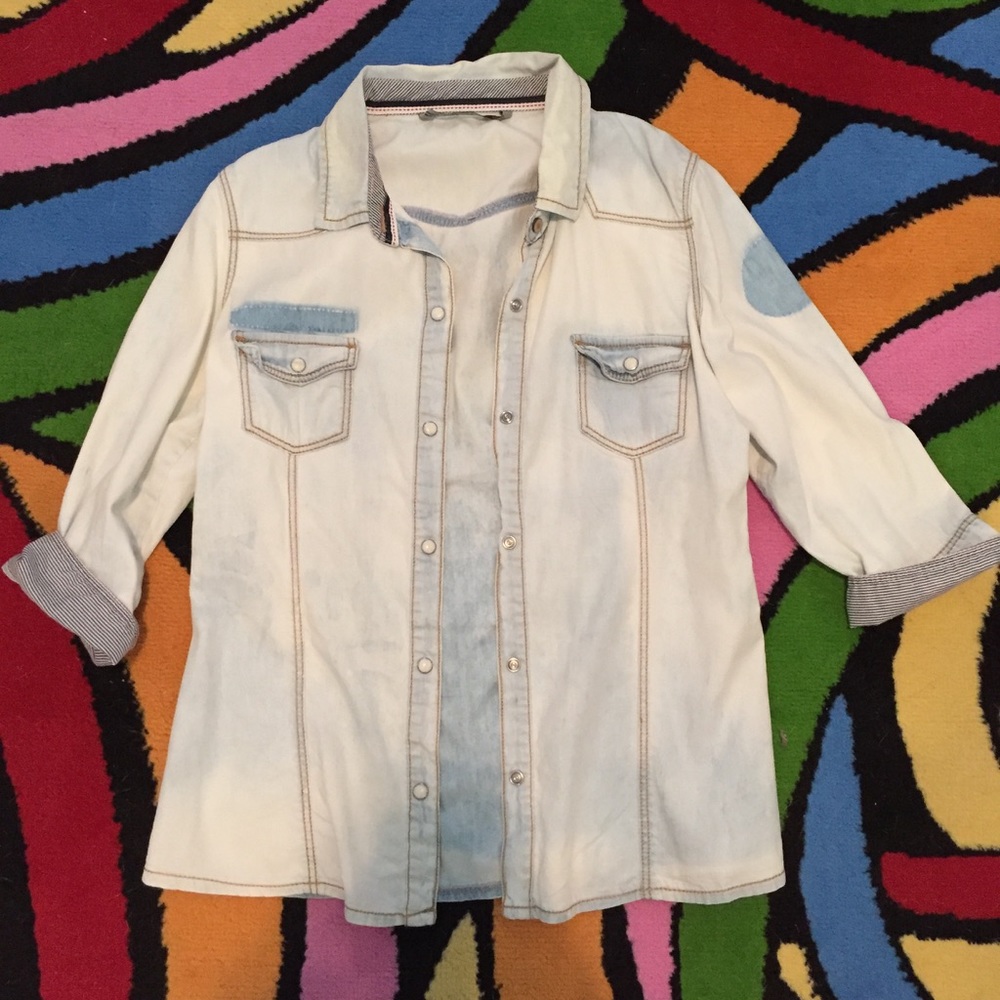 denim button up shirt