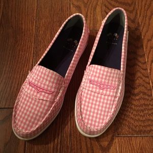 Cole Haan "Nantucket" pink gingham loafers