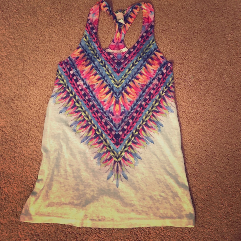 Bright feather tank top