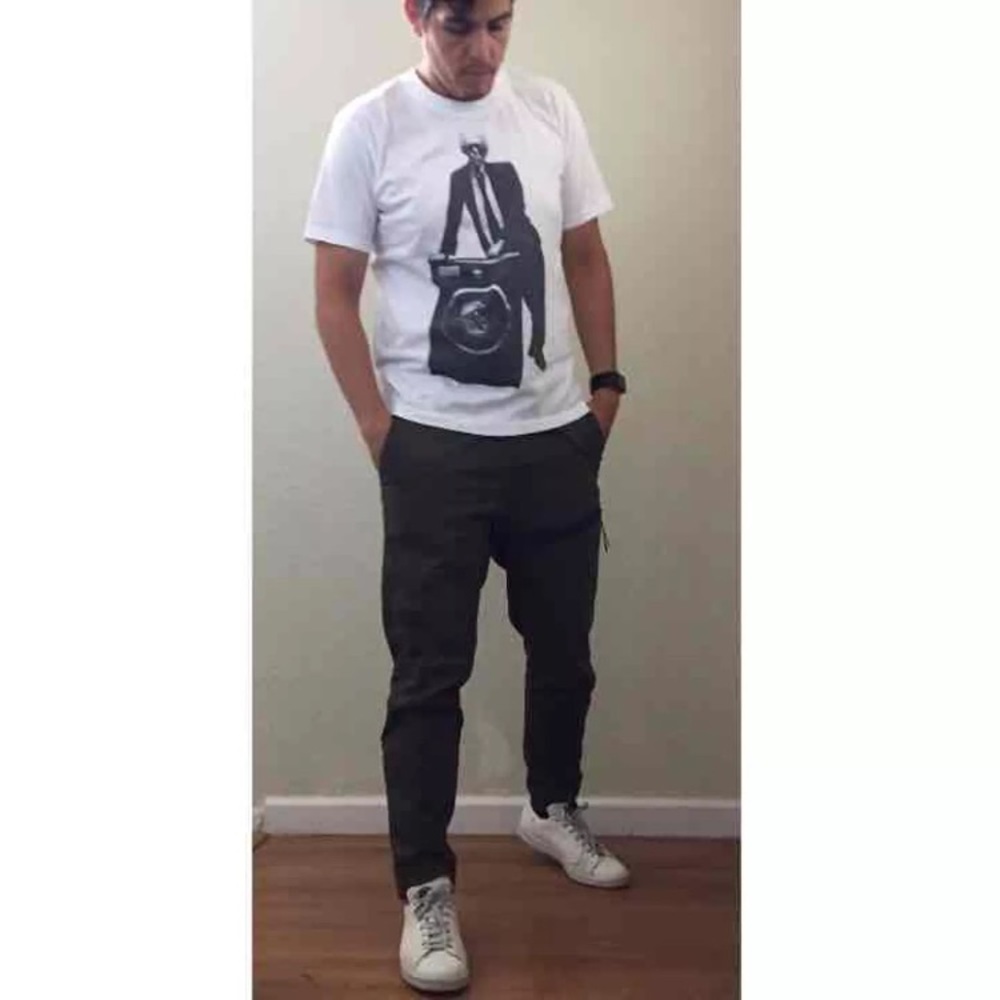 Karl Lagerfeld theme graphic tee shirt