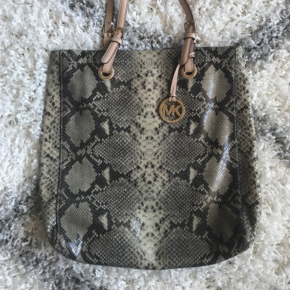 MICHAEL Michael Kors Jet Set Beige Python Tote Bag