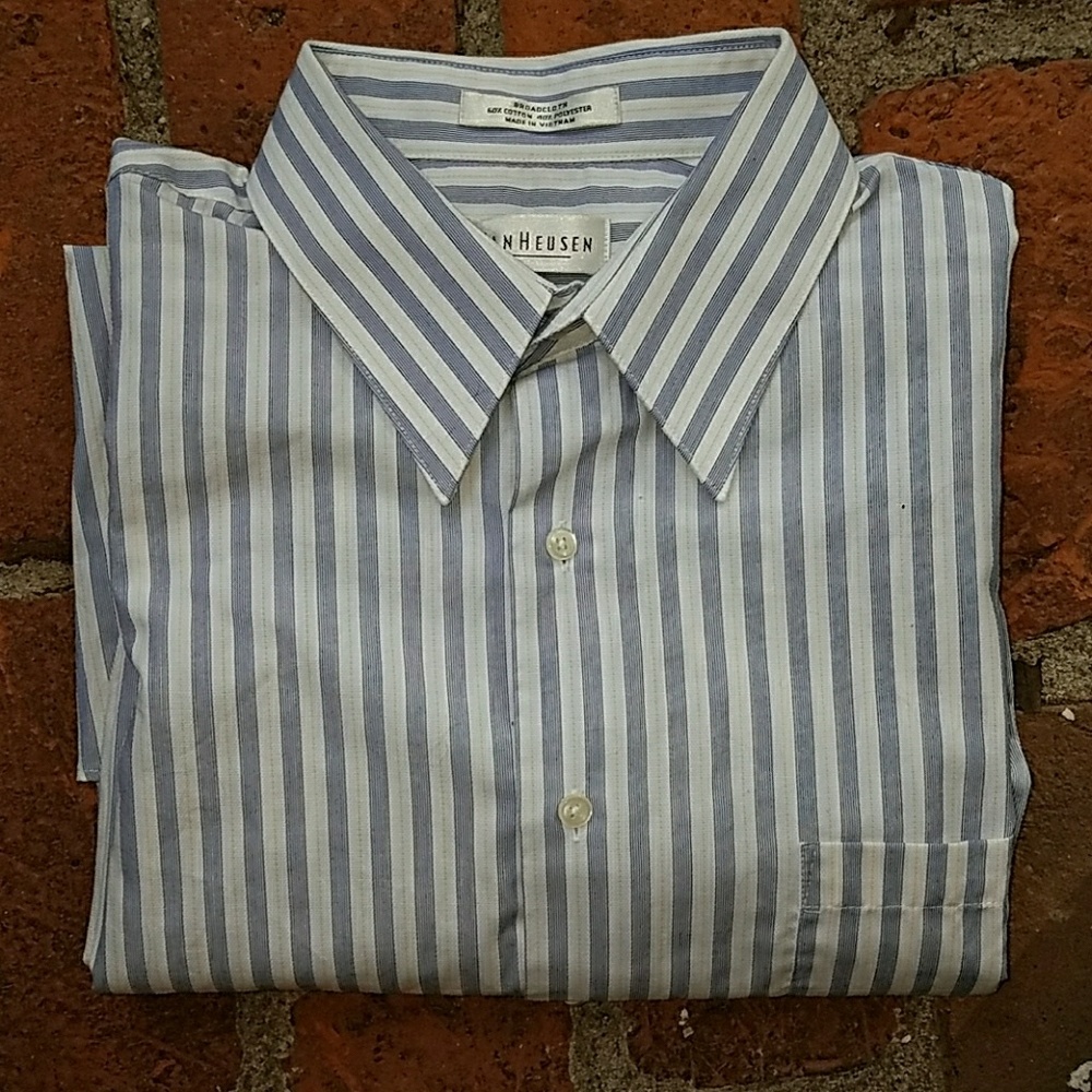 Van Heusen Blue and White stripe Dress shirt