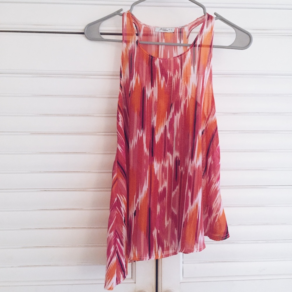 Colorful--slanted cut--tank