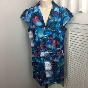 Fervour Modcloth galaxy shorts romper large
