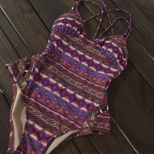 Boho one piece bathing suit