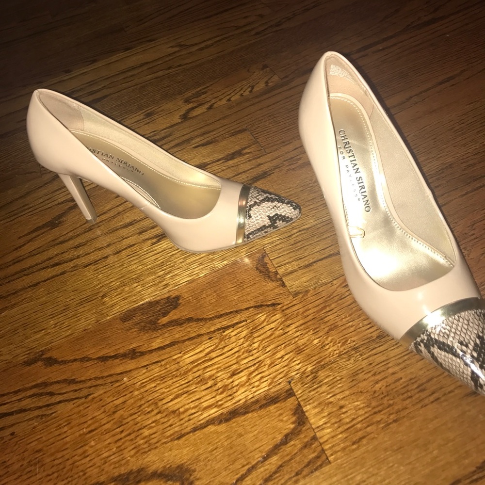 Three inch nude heels